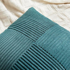Fancy Homi 2 Packs Teal Euro Decorative Throw Pillow Covers 28x28 Inch for Couch Bed Sofa, Rustic Farmhouse Boho Home Decor, Soft Corss Corduroy Patchwork Textured Square Cushion Case 71x71 cm