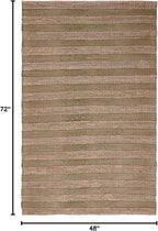 SAFAVIEH Natural Fiber Collection Accent Rug - 4' x 6', Green & Natural, Handmade Boho Farmhouse Rustic Jute & Cotton Jute, Ideal for High Traffic Areas in Entryway, Living Room, Bedroom (NFB654Y)