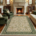 GarveeHome 8x10 Washable Area Rugs for Living Room, Boho Vintage Large Rug for Bedroom Soft Non Slip Low Pile Indoor Stain Resistance Throw Carpet for Dining Room Office Light Green