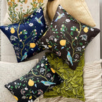 MUSSEL Brown Floral Pillow Covers 12x20 Set of 2, Velvet Wild Flower Plant Throw Pillows Case, Square Farmhouse Decor Cushion Covers for Home Sofa Bed Couch