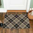 JTJ Black and White Indoor Entrance Rugs 2x3 - Easy Jute Woven Accent Rug for Indoor Area, Kitchen, Bedroom, Washable Low Pile Vintage Classic Decor