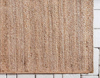 Hand Woven Jute Area Rug 9x12 Feet Rectangle - Handcrafted Braided Design, Indoor & Outdoor Reversible Natural Fiber Rug - Rustic Farmhouse Carpet for Living Room, Hallway, Bedroom (Natural, 9'x12')