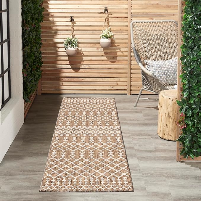 Nourison Home Positano Jute 2' x 6' Area Rug - Easy Clean, Non Shedding, Bed Room, Living Room, Dining Room, Kitchen (6' Runner)