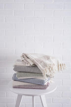 DII Rustic Farmhouse Cotton Cabana Striped Blanket Throw with Fringe, 50 x 60 - Cabana Striped Stone