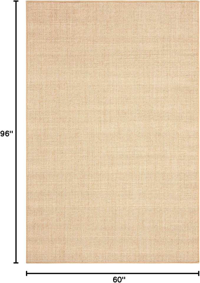 Martha Stewart x SAFAVIEH Area Rug Collection - 5' x 8', Beige & Ivory, Sisal & Jute, Farmhouse Style, Ideal for Living Room, Bedroom, Office, Dining Space (MSR9501C)