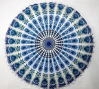 INDIAN CRAFT CASTLE ICC 32 Inch Large Round seat Floor Cushion Cover Chair Ottoman Pouf Pillow Cover Meditation Floor Cushion Covers Seating pouffe Throw Covers Sky Blue
