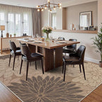 Floral Easy Jute Rug 6x9 Outdoor Rug Washable Area Rugs for Living Room Bedroom Non Slip Neutral Farmhouse Indoor Outdoor Carpet for Backyard Patio Office