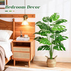 Der Rose 44" Tall Fake Plants with Basket Large Artificial Monstera Plants Indoor, Easy Assembly Faux Tree for Outdoor Office Living Room Bedroom Home Apartment Decor