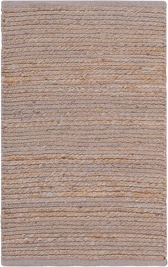 Nourison Home Natural Jute Grey 2' x 3' Area Rug - Easy Clean, Non Shedding, Bed Room, Living Room, Dining Room, Kitchen (2' x 3')