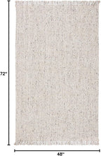 SAFAVIEH Natural Fiber Collection Accent Rug - 4' x 6', Silver & Natural, Handmade Woven Fringe Jute, Ideal for High Traffic Areas in Entryway, Living Room, Bedroom (NF826G)