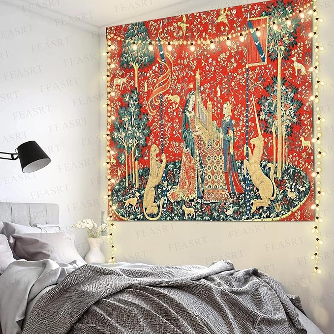 FEASRT Animal Tapestry European Royal Princess Tapestrys Medieval Bohemian Mandala Tapestry, 60x51 Inches Soft Flannelette, for Bedroom Living Room Dorm