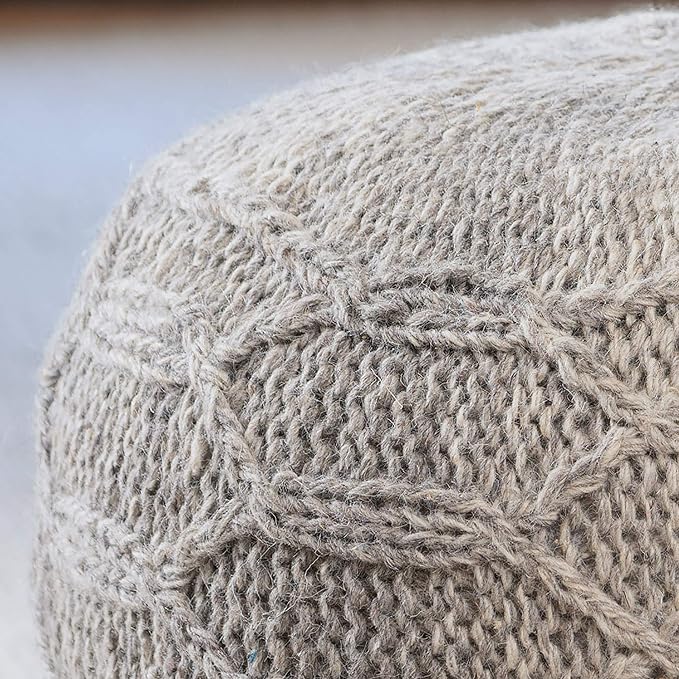 Christopher Knight Home Malibu Fabric Pouf, Grey