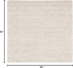 SAFAVIEH Natura Collection Area Rug - 7' Square, Beige & Ivory, Textured Design, Handmade Wool, Ideal for Living Room, Bedroom, Dining Space (NAT425B)