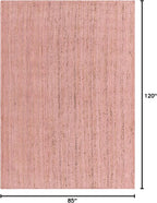 Unique Loom Braided Jute Collection Area Rug - Dhaka (7' 1" x 10' Rectangle, Light Pink)