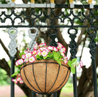 Kingbuy 10 Inch Metal Hanging Planter Basket with Coconut Liner Wire Plant Holder Watering Flower Baskets Round Pot Hanger Garden Decoration for Indoor Outdoor
