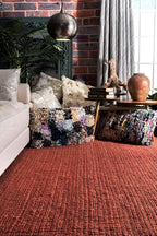 nuLOOM 5x8 Daniela Jute Tassel Hand Woven Area Rug, Brick, Solid Chunky Farmhouse Design, Natural Fiber, For Bedroom, Dining Room, Living Room, Hallway, Office, Entryway