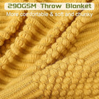 Blagic Knitted Throw Blanket for Couch, Bed and Sofa. Super Soft Blanket with Tassels, Yellow Throw Blanket, 50 x 60 Inches Lightweight & Cosy Home Decor