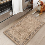 KIMODE Anti Fatigue Kitchen Mat 17.3"x29", Vintage Kitchen Floor Mats Non Slip, Waterproof Kitchen Mat for Floor, Farmhouse Comfort Standing Mat for Laundry, Office, Sink, Desk Brown
