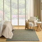Nourison Home Natural Jute Sage 4' x 6' Area Rug - Easy Clean, Non Shedding, Bed Room, Living Room, Dining Room, Kitchen (4' x 6')
