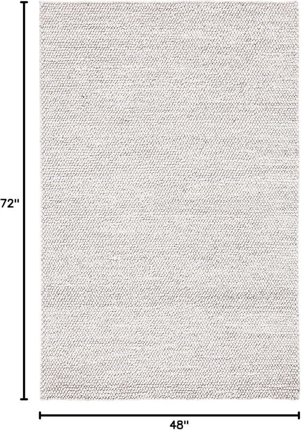 SAFAVIEH Area Rug 4x6 - Natura Collection - Grey & Ivory, Handmade Wool Blend, Textured Design, Ideal for Living Room, Bedroom, Dining Space (NAT425F)