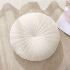 Floor Pillow Meditation Cushion Round Large Floor Pillows Seating for Adults, Velvet Thick Floor Cushions for Yoga Living Room Balcony Outdoor Tatami（Beige）