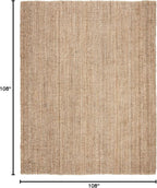 SAFAVIEH Area Rug 9' Square - Natural Fiber Collection - Natural Brown, Handmade Jute, Farmhouse Style, Chunky Textured Thick Pile (NF447A)