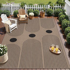 Tangsoo Modern Easy Jute Rug 5x7 Large Washable Area Rugs for Dining Room Table,Non-Slip Thin Indoor Outdoor Rug,Farmhouse Natural Throw Mat for Living Room Office Backyard Patio