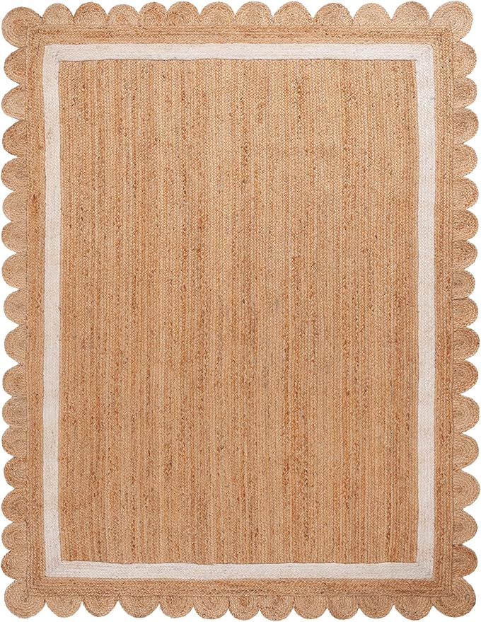 SAFAVIEH Area Rug 8x10 - Natural Fiber Collection - Large - Natural & Ivory, Handmade Jute, Rustic Farmhouse Style, Ideal for Living Room, Bedroom, Dining Space (NF896A)