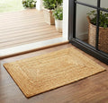 Jute Braided Small Rug, Natural - 2x3 Feet, Accent Reversible Hand Woven Doormat for Entryway, Kitchen, Living Room, Nursery | Rustic Neutral Front Door Floor Mat for Outdoor/Indoor Use - 24x36 Inches