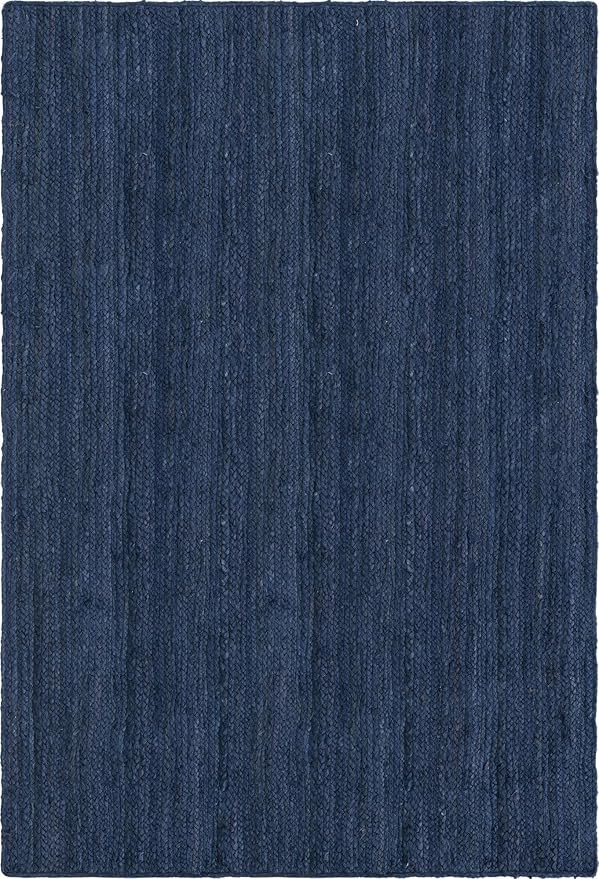 Unique Loom Braided Jute Collection Area Rug - Dhaka (4' 1" x 6' 1" Rectangle, Navy Blue)