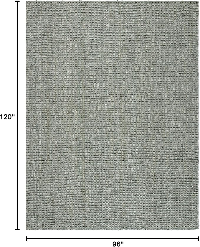 SAFAVIEH Natural Fiber Collection Area Rug - 8' x 10', Green & Grey, Handmade Farmhouse Jute, Ideal for High Traffic Areas in Living Room, Bedroom (NF730B)