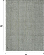 SAFAVIEH Natural Fiber Collection Area Rug - 8' x 10', Green & Grey, Handmade Farmhouse Jute, Ideal for High Traffic Areas in Living Room, Bedroom (NF730B)