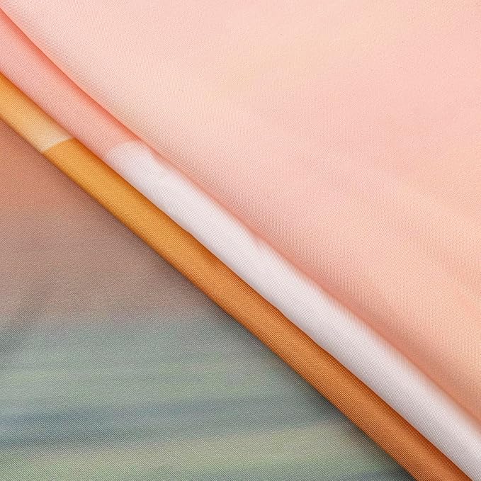 LB Orange Sky Moon Phase Tapestry, Pink and Orange Sunshine Over Teal Ocean Wall Tapestry for Bedroom, Nature Landscape Wall Hanging Tapestry Wall Art for Living Room Home Decor, 59 x 51 Inches