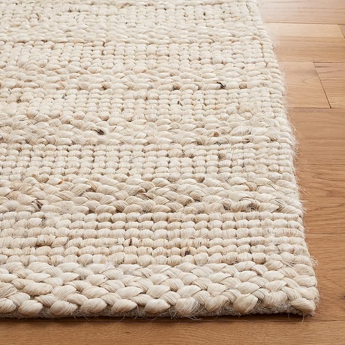 SAFAVIEH Natural Fiber Collection Area Rug - 9' x 12', Bleach, Handmade Jute, Braided Woven Design, Ideal for Living Room, Bedroom (NF212D)