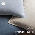 Foindtower Pack of 2, Decorative Linen Soild Throw Pillow Covers Soft Accent Euro Cushion Case Boho Farmhouse Pillowcase for Chair Couch Sofa Bedroom Living Room Home Decor 18 x 18 Inch Sky Blue