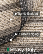 LUMI 3x7 Runner Rug Non Slip for Hallway, Natural Rustic Carpet No Shedding, Farmhouse Braided Area Mat Indoor High Traffic for Living Room, Entryway, Kitchen, Laundry