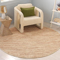 SAFAVIEH Cape Cod Collection Area Rug - 6' Round, Yellow & Natural, Handmade Jute & Cotton, Ideal for Living Room, Bedroom, Dining Space (CAP236C)