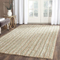SAFAVIEH Area Rug 4' Square - Natural Fiber Collection - Sage & Natural Brown, Handmade Jute, Farmhouse Style, Chunky Textured Thick Pile (NF447S)