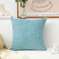 Home Brilliant Teal Decorative Pillow Covers Textured Burlap Linen Pillow Case Soft Euro Sham Covers for Sofa Couch Bed Living Room, 24x24 inch, 60cm, Teal