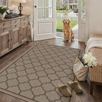 4x6 Geometric Figure Easy Jute Area Rug for Living Room Scalloped Washable Indoor Outdoor Carpet Farmhouse Patio Office Mat Geometric Non Slip Black Carpet for Dorm Backyard Dining Room