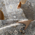 Washable Runners for Hallways Kitchen Rugs: 2'6"x8' Runner Rug Stain Resistant Non Slip Low Pile Soft Carpet Runners for Hallways Indoor Entryway Kitchen Laundry Room Bedroom Bathroom Farmhouse