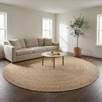 · REDEARTH · Round Area Rug - 10 Feet Braided Natural Jute Rug- Artisan Made Reversible Boho Jute Rugs for Bedroom - Kitchen - Living Room - Farmhouse - Aesthetic Home Decor - Handmade Vintage Decor