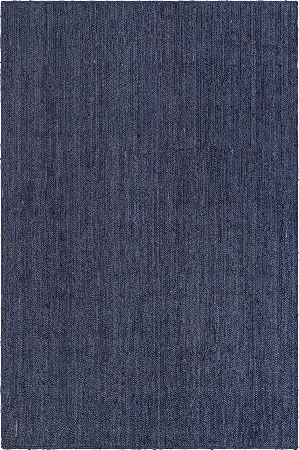 Unique Loom Braided Jute Collection Area Rug - Dhaka (6' 1" x 9' Rectangle, Navy Blue)