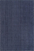 Unique Loom Braided Jute Collection Area Rug - Dhaka (6' 1" x 9' Rectangle, Navy Blue)