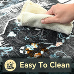 YJ.GWL Area Rugs for Living Room 6x9 Machine Washable Rugs, Non Slip Floral Vintage Rug Indoor Carpet, Stain Resistant Large Rug for Bedroom Dining Room, Black Grey Blue