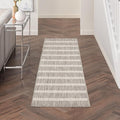 Nourison Home Positano Grey Ivory 2' x 6' Area Rug - Easy Clean, Non Shedding, Bed Room, Living Room, Dining Room, Kitchen (6' Runner)