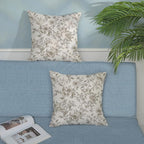 Tan Khaki Pillow Covers 18x18 Set of 2 Vintage Floral Chinoiserie Throw Pillows Rustic Toile Flower Decorative Pillowcase Outdoor Chinoiserie Decor Farmhouse Linen Cushion Case for Couch Sofa