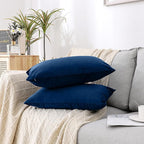 NiNi ALL Decorative Throw Pillow Covers Velvet 20x30 Inch Pack of 2 Dark Blue Cushion Covers Soft for Couch Sofa Bedroom Living Room Outdoor