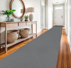 EARTHALL Runner Rug 3x20 Ft Washable Runners for Hallways Extra Long Woven Non Slip Entryway Runner Braided Kitchen Runner Indoor Outdoor Carpet Runners for Hotels, Officel, Stair, Dark Gray