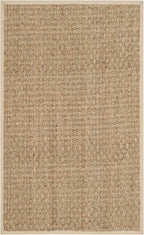SAFAVIEH Natural Fiber Collection Runner Rug - 2'6" x 6', Natural & Ivory, Seagrass, Basketweave Pattern with Border (NF114J)
